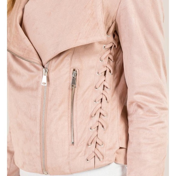Francesca’s PEYTON FAUX SUEDE MOTO JACKET - Picture 3 of 8
